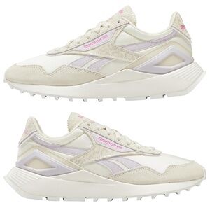 Reebok White and Pink Classic Sneakers